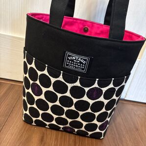 ミニトートバッグ ドット柄 水玉 ハンドメイド