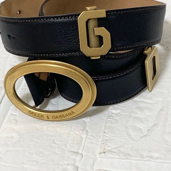 DOLCE&GABBANA ドルガバ ベルト ブラック ロゴ