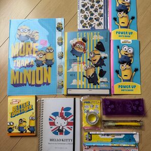 ミニオンズ&ドラえもん&キティちゃん&学習教材付録などの未使用品雑貨まとめ売り