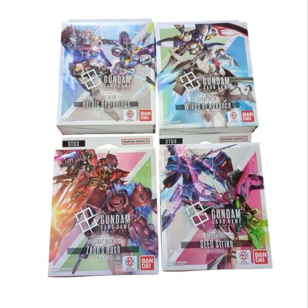 新品未開封 ガンダムカードゲーム スタートデッキ4種 ボーナスパック付き
