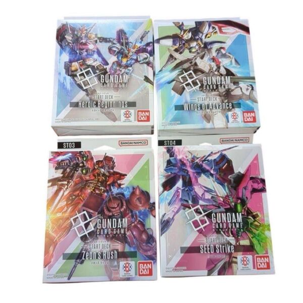 新品未開封 ガンダムカードゲーム スタートデッキ4種 ボーナスパック付き