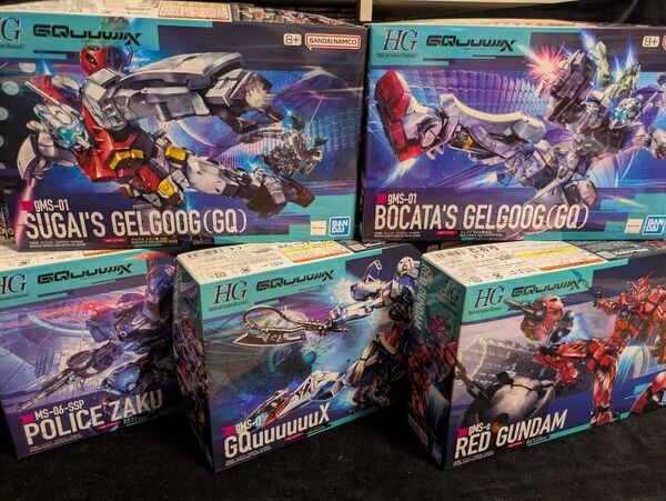 バンダイ ガンプラ ジークアクス HG 未組立品5個セット! 赤いガンダム ゲルググ スガイ機 ボカタ機 軍警ザク 1/144
