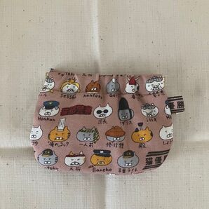 【11】 ハンドメイド バネポーチ 職業役柄猫 まちなし 10センチバネ口金使用 小物整理に