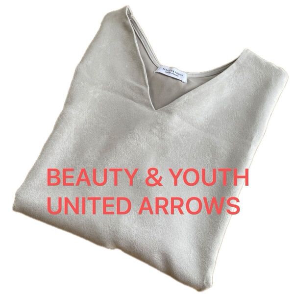 BEAUTY&YOUTH UNITED ARROWS スウェードタッチVネックプルオーバー Tシャツ カットソー トップス 半袖