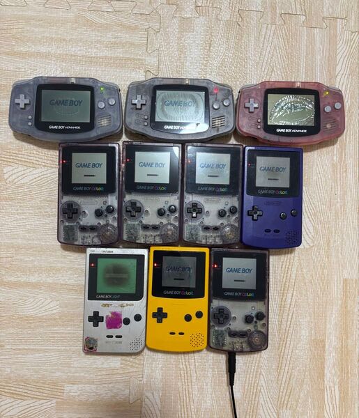ゲームボーイアドバンス×3 カラー×6 ライト シルバー×1 まとめ通電OK