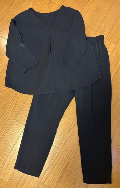 美品)SLOBE IENA ネイビー パンツ セットアップ スーツ セレモニー 紺