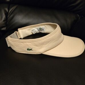 LACOSTE サンバイザー ベージュ フリーサイズ