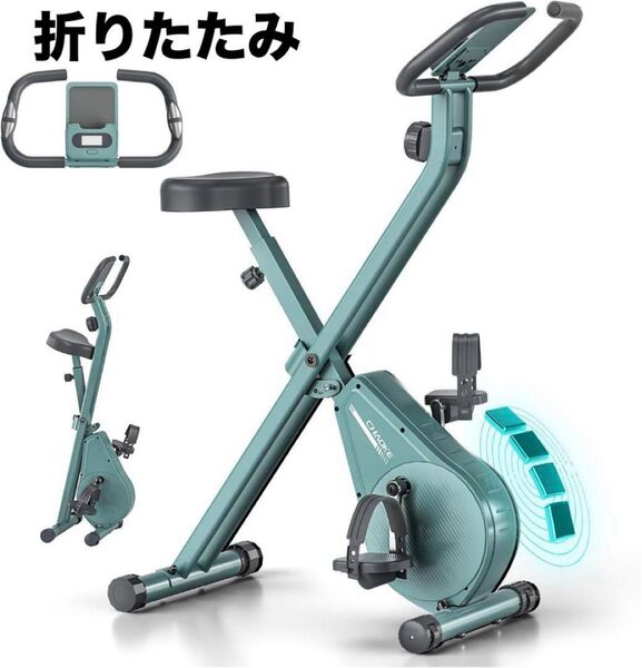 新品 フィットネスバイク エアロバイク ダイエット 折りたたみCHAOKE 918T タブレットホルダー 快適サドル付き 組立簡単
