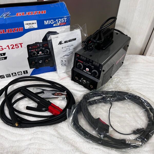 溶接機 100v 半自動 125A アーク溶接 ノンガスワイヤー溶接 tig溶接 1台3役