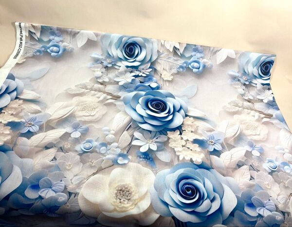 USAシーチング綿100%生地幅110cm×100cm.青花.6805