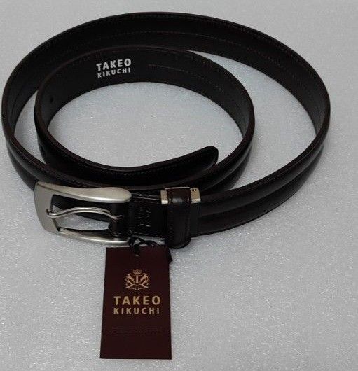 TAKEO KIKUCHI ダークブラウン 茶 イタリア レザーベルト