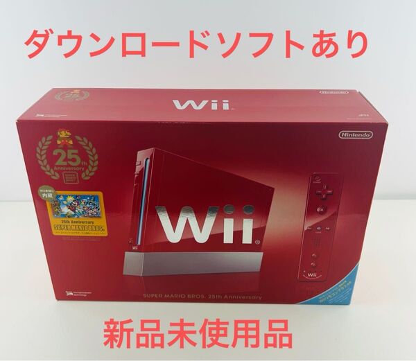 新品未使用 Nintendo wii 25th スーパーマリオ レッド ダウンロードソフト付き レッド ヌンチャク 任天堂