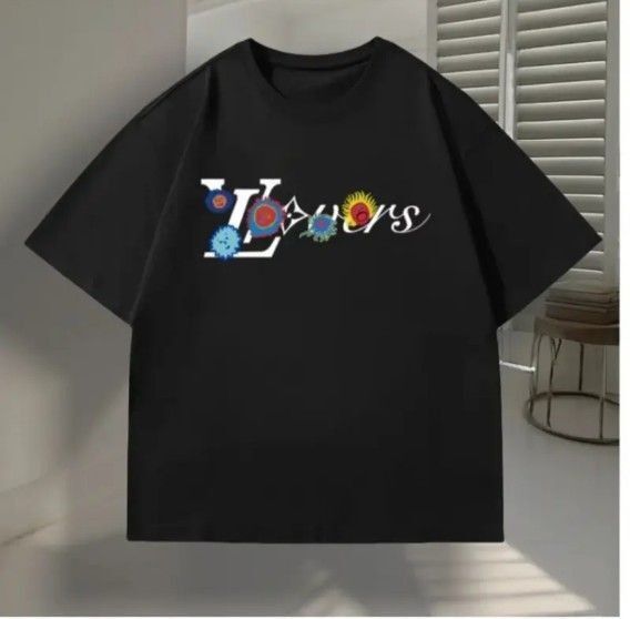 【新品】デザインロゴ メンズ&レディース半袖T シャツ ブラック XL サイズ コットン100%