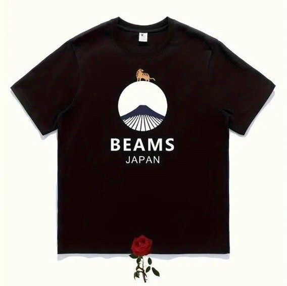 【新品】BEAMS ロゴ メンズ半袖T シャツ ブラック XL サイズ コットン100%