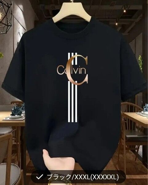 【新品】Calvin ロゴ メンズ半袖T シャツ ブラック 3XL サイズ コットン100%