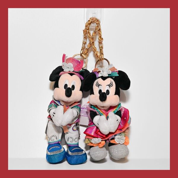 【香港ディズニー20周年】ミッキー ミニー プラッシュキーチェーン