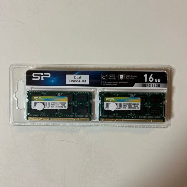 SP Silicon Power シリコンパワー ノートPC用メモリ DDR3 1600 PC3-12800 8GB×2枚