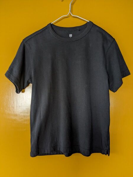 140 ユニクロ クルーネックTシャツ 半袖 ブラック 綿100% UNIQLO KIDS 子供服