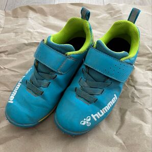 hummel ヒュンメル トレーニングシューズ トレシュー キッズ ブルー 18.5 簡易拭き取り済