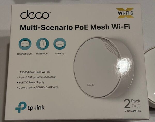 TP-Link Deco AX3000 X50-PoE メッシュWi-Fiユニット 2 Pack