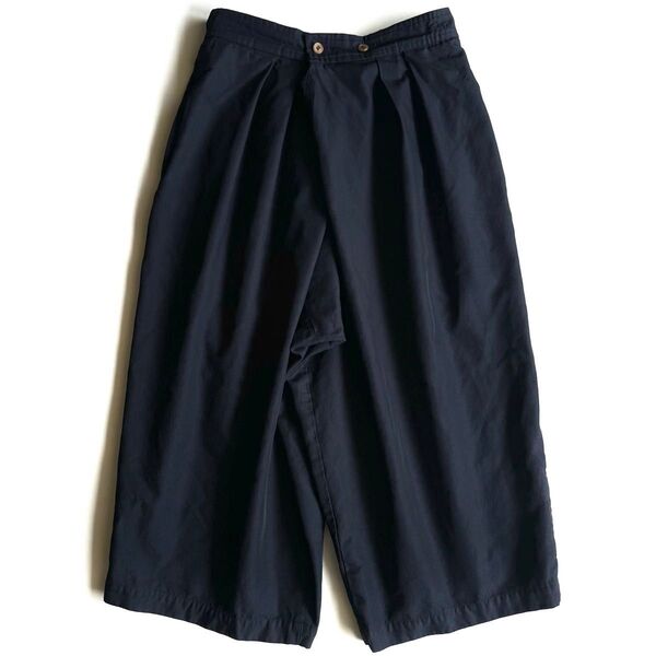 《美品》COMME des GARCONS コムデギャルソン コムコム ポリ縮 変形 ワイドパンツ サルエルパンツ ダークネイビー