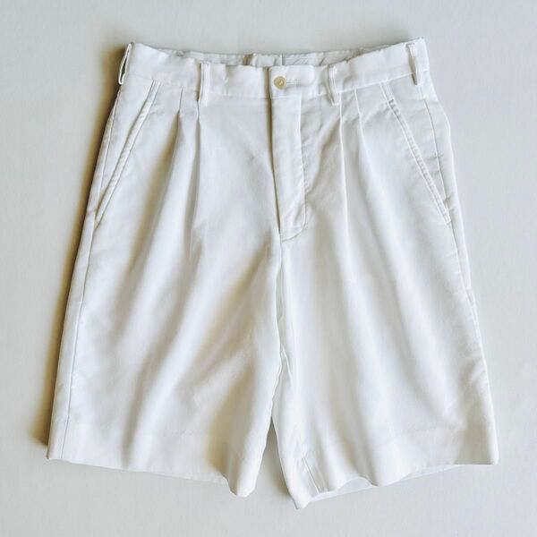 《美品》COMME des GARCONS HOMME DEUX コムデギャルソン オムドゥ ポリ縮 ワイド ショートパンツ 白
