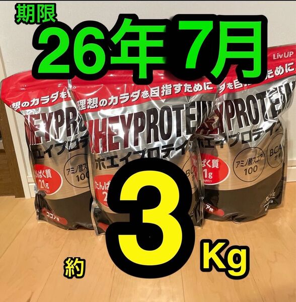 新品 ★ 約3kg ココア ホエイプロテイン ダイエット アミノ酸 筋トレ ビタミン配合 国内生産 ランニング ボディメイク