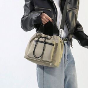 【輸入品】MX CHIC カジュアルナイロン2wayバッグ カーキ ショルダー