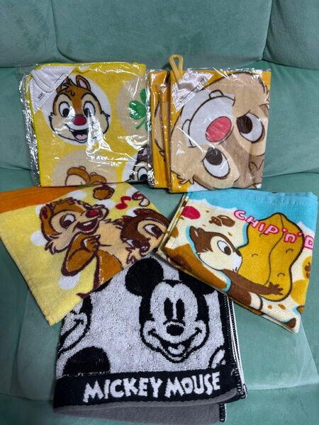 ディズニー チップ&デール ミッキーマウス ハンドタオル5枚セット