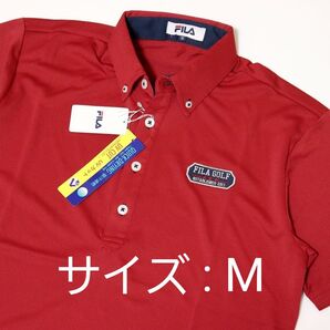 FILA GOLF 吸汗速乾 UV バックプリント 半袖 ボタンダウン ポロシャツ ※400※1757