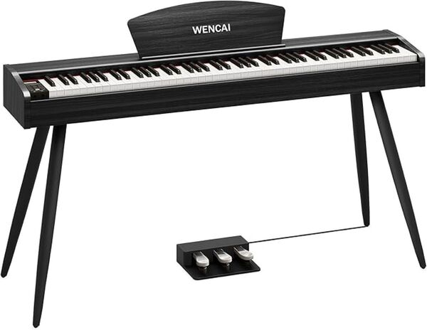 WENCAI 電子ピアノ 88鍵盤 ハンマーアクッション鍵盤 木製デザイン 初心者 子供 練習ピアノ MIDI端子対応 3本ペダル