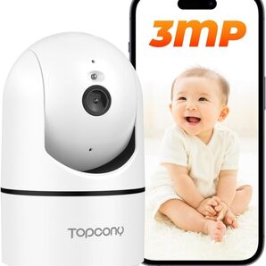 Topcony 2K画質 自動追尾 24時間録画 iPhone/Android スマホで見れる 遠隔操作