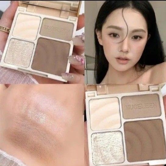 海外人気コスメ★ 4色カラー01 番 使い回せる4色パレットフェイスカラー 捨て色無しの万能宝石箱 コフレアビジュー メイクツール