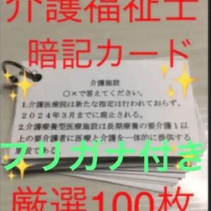 介護福祉士 国家試験対策 手作り暗記カード 厳選100シート ふりがな付