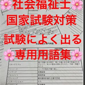社会福祉士 国家試験対策 よく出る専門用語まとめプリント