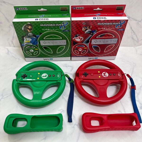 wiiハンドル マリオ ルイージ 2個セット リモコンカバー付き ストラップ付き ジャンク品 Nintendo Wii