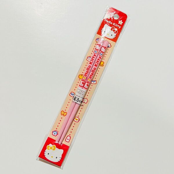 未開封 サンリオ ハローキティ お箸 箸 16.5㎝ 塗箸 ピンク キティちゃん レトロ 当時物