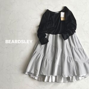 BEARDSLEY ビアズリー エスカルゴコンビチュニック ブラック 日本製 ふんわり ゆったり 体型カバー
