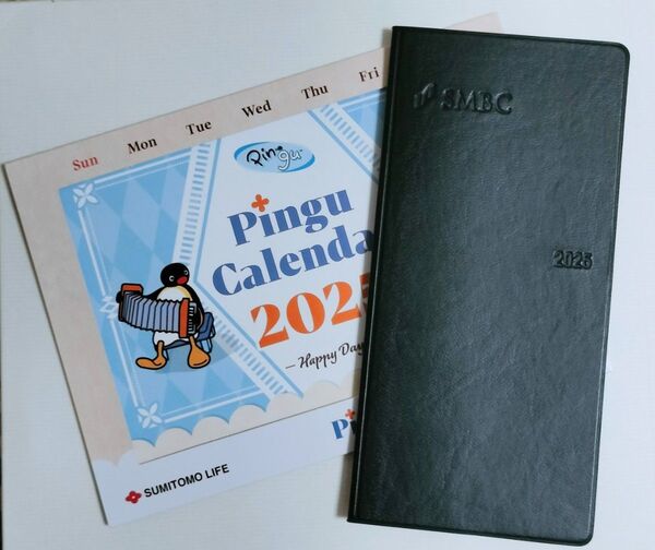 ビジネス手帳 スケジュール帳 手帳 2025 三井住友 卓上カレンダー付き Pingu