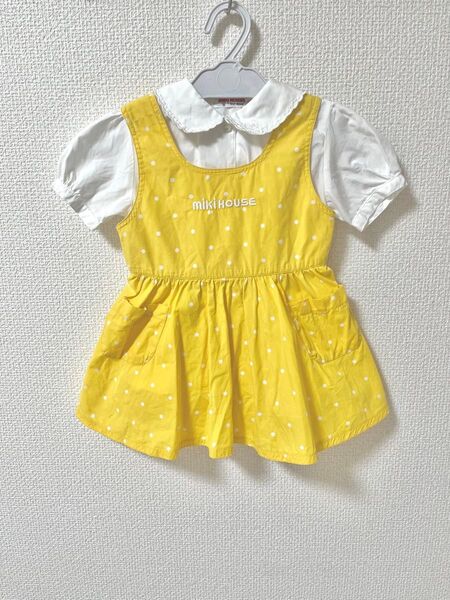 レトロ ミキハウス ジャンパースカート 半袖 ブラウス 2点 まとめ売り 90