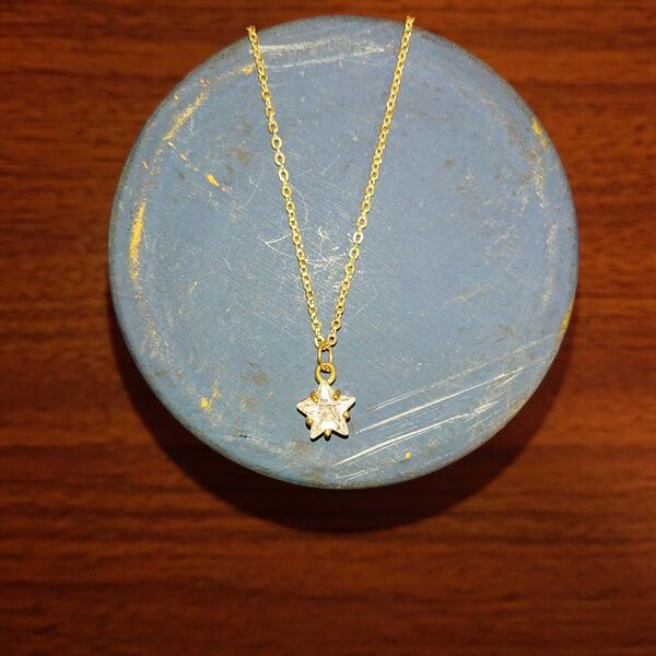 未使用 ジルコニア 星 ネックレス アクセサリー シンプル スター