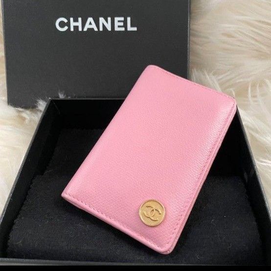 シャネル CHANEL 財布 フラグメントケース カードケース 名刺入れ 定期入れ 財布 ココマーク ピンク ココボタン