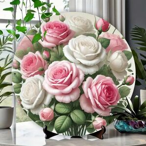 看板 プレート(ローズ)薔薇 ローズ雑貨 ミニバラ 花束 北欧雑貨 ガーデン雑貨