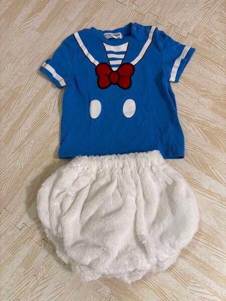 ドナルドダック コスチュームセット 90cm ディズニーランド ベビー 公式 パンツ 上下