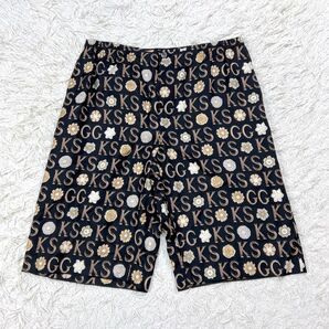 未使用 21SS GUCCI グッチ ケンスコット シルク ショートパンツ ハーフパンツ フローラル 50 ブラック XL相当