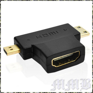 [AV] HDMI A - mini /micro ミニ /マイクロ HDMI タイプAメス-タイプC/Dオス 変換 アダプター 【送料無料】