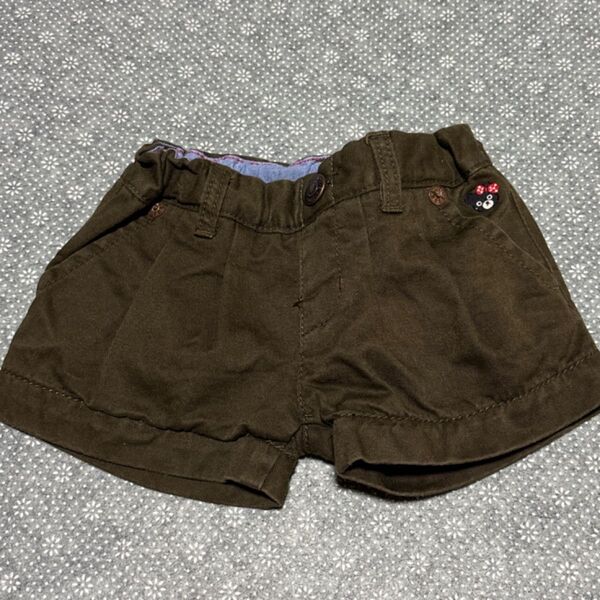 美品 ミキハウス ダブルB ハーフパンツ 80 ブラウン
