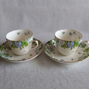 LOUIS PITAUD ティーカップ&ソーサー 2客セット 花柄 金縁