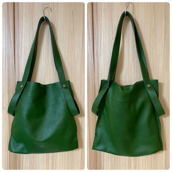 2wayバッグ☆レイビームス☆別注☆A4トートバッグ 肩掛け 本革☆ピューレ☆グリーン☆大人☆上質☆