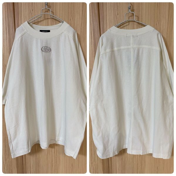 新品タグ付きワイドTシャツ☆ゆったり☆オーバーサイズ☆ホワイト☆BIGシルエット☆オーバーサイズ☆体型カバー☆半袖